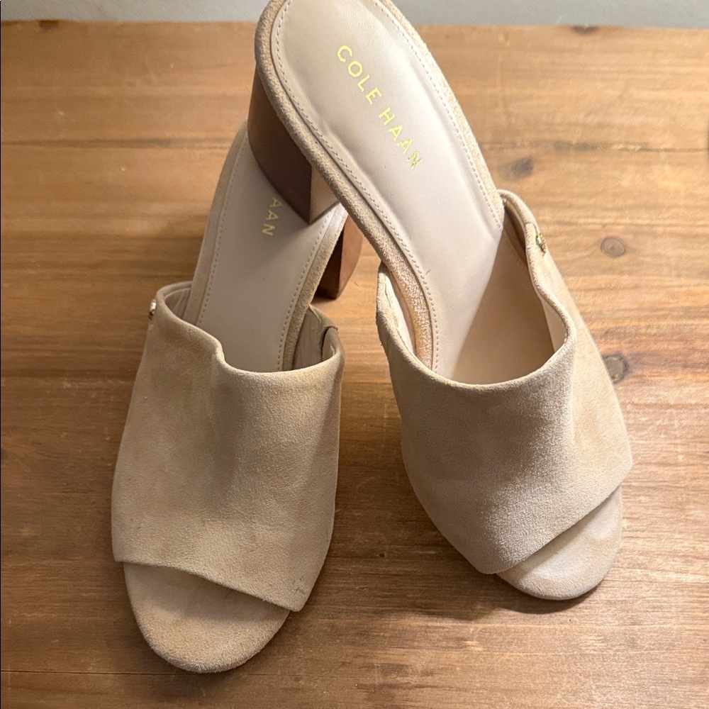 Cole Haan Women's Tan Suede Mules